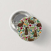 Badge Rond 2,50 Cm Lapins et fleur sauvage (Devant & derrière)