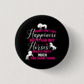 Badge Rond 2,50 Cm L'argent peut acheter des chevaux Hot rose (Devant)
