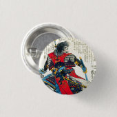 Badge Rond 2,50 Cm L'art guerrier oriental classique japonais samoura (Devant & derrière)