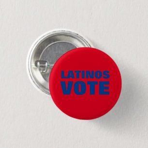 Badge Rond 2,50 Cm Latinos Vote bleu rouge voto latino politique mode