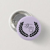 Badge Rond 2,50 Cm laurier ils boutonnent - le pourpre (Devant & derrière)