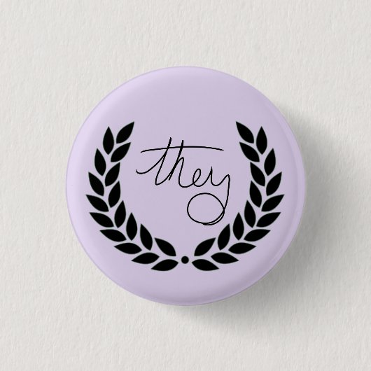 Badge Rond 2,50 Cm laurier ils boutonnent - le pourpre (Devant)