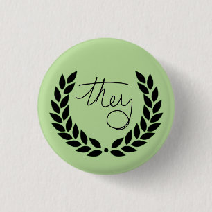 Badge Rond 2,50 Cm laurier ils boutonnent - le vert