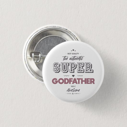 Badge Rond 2,50 Cm L'authentique super-parrain (Devant & derrière)