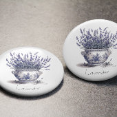 Badge Rond 2,50 Cm Lavande dans Delft Blue, personnalisable