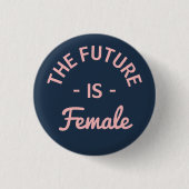 Badge Rond 2,50 Cm "L'avenir est" féministe féminin (Devant)