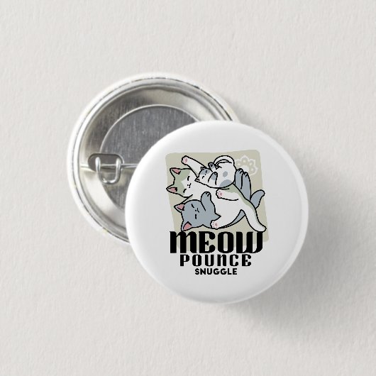 Badge Rond 2,50 Cm Laze Furr Days - Cute Lazy Cats Design (Devant & derrière)