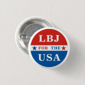 Badge Rond 2,50 Cm LBJ pour les USA (Devant & derrière)