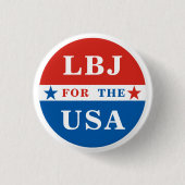 Badge Rond 2,50 Cm LBJ pour les USA (Devant)