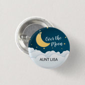 Badge Rond 2,50 Cm Le Baby shower de la Lune (Devant & derrière)