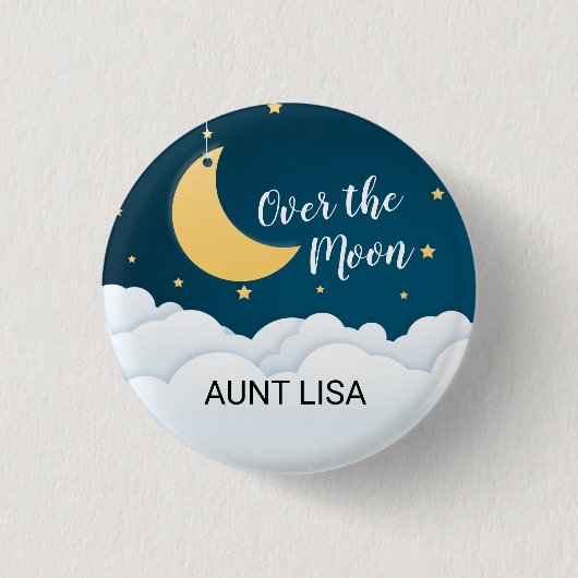 Badge Rond 2,50 Cm Le Baby shower de la Lune (Devant)