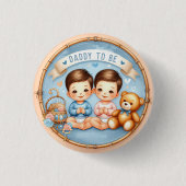 Badge Rond 2,50 Cm Le Baby shower papa des mignons jumeaux (Devant)