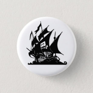 Badge Rond 2,50 Cm Le bateau de logo de baie de pirate