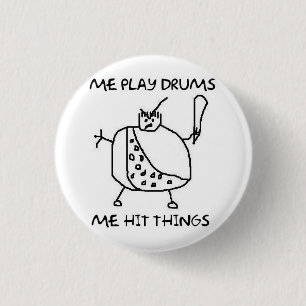 Badge Rond 2,50 Cm Le batteur drôle je jeu bat du tambour des bouton