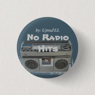 Badge Rond 2,50 Cm Le bleu aucune radio frappe le bouton