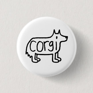 Badge Rond 2,50 Cm le bouton classique de corgi