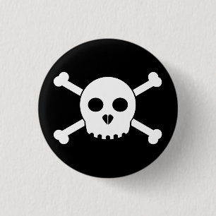 Badge Rond 2,50 Cm Le bouton principal de Deth blanc droit