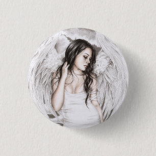 Badge Rond 2,50 Cm Le bouton triste d'ange