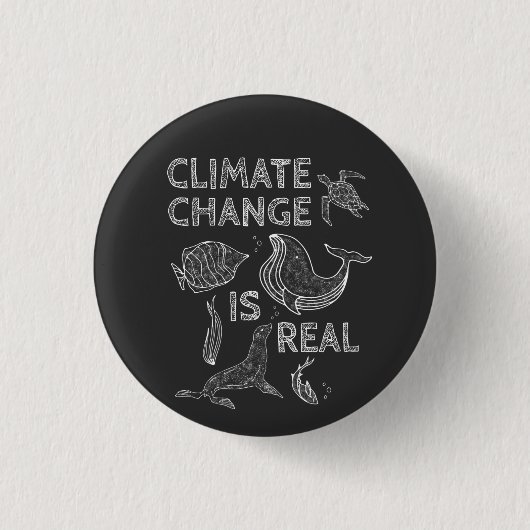 Badge Rond 2,50 Cm Le changement climatique est un vrai dessin d'anim (Devant)