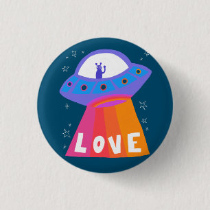 Badge Rond 2,50 Cm Le charme des Aliens de l'espace Martians UFO Cute