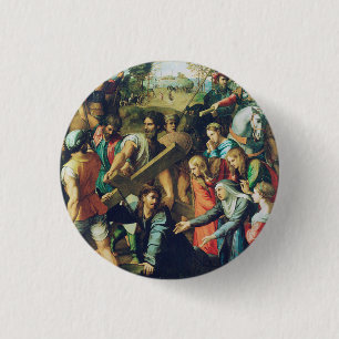 Badge Rond 2,50 Cm Le Christ tombant sur le chemin du Calvaire
