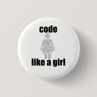 Badge Rond 2,50 Cm Le code aiment un bouton de fille