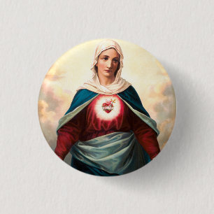 Badge Rond 2,50 Cm Le Cœur Immaculé de Marie