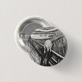 Badge Rond 2,50 Cm Le cri d'Edvard Munch noir et blanc (Devant & derrière)