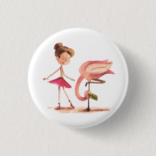 Badge Rond 2,50 Cm Le Danseur et le Flamant (Devant)