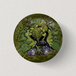 Badge Rond 2,50 Cm Le feuillage forestier Dragon~Button