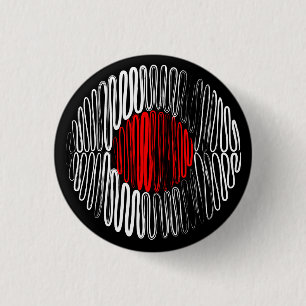 Badge Rond 2,50 Cm Le Japon sur le bouton noir