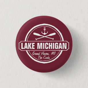Badge Rond 2,50 Cm Le lac Michigan, ville faite sur commande, nom,