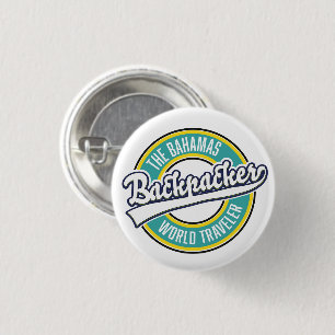 Badge Rond 2,50 Cm Le logo rétro The Bahamas Backpacker World Travele