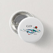 Badge Rond 2,50 Cm Le nageur de brasse "VONT ! " (Devant & derrière)