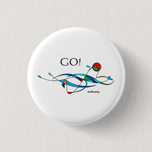 Badge Rond 2,50 Cm Le nageur de brasse "VONT ! "