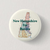 Badge Rond 2,50 Cm Le New Hampshire pour Bernie 2016 (Devant)