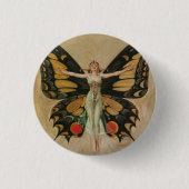 Badge Rond 2,50 Cm Le papillon - Papillon fille (Devant)