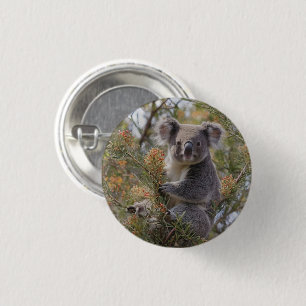 Badge Rond 2,50 Cm "Le paradis de Koala : niché dans un arbre de Grev