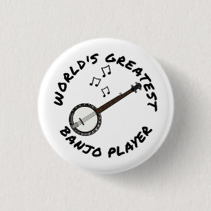 Badge Rond 2,50 Cm Le plus grand joueur de banjo du monde, Banjoist F