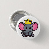 Badge Rond 2,50 Cm Le roi éléphant (Devant & derrière)