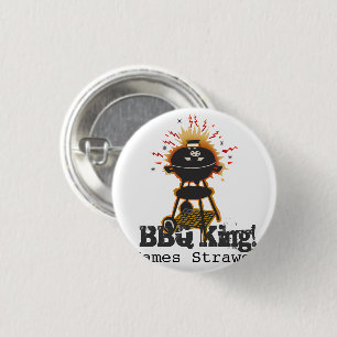 Badge Rond 2,50 Cm Le Roi Grill Cooking Grilling Name de BBQ d'été