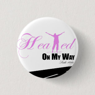 Badge Rond 2,50 Cm Le rose et le blanc ont guéri sur mon bouton de