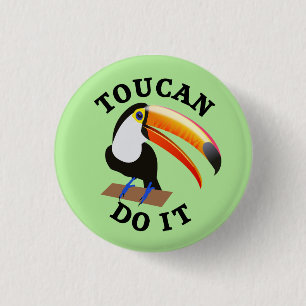 Badge Rond 2,50 Cm Le toucan le font calembour drôle d'oiseau