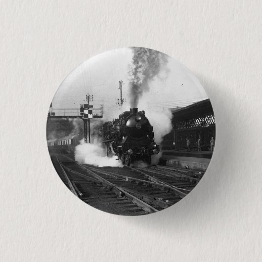 Badge Rond 2,50 Cm Le Train à Vapeur arrive! vers 1864 le (Devant)