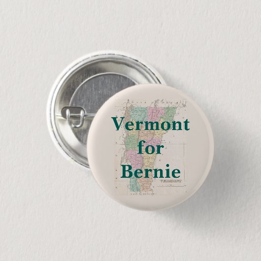 Badge Rond 2,50 Cm Le Vermont pour Bernie 2016 (Devant & derrière)