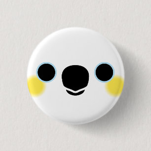 Badge Rond 2,50 Cm Le visage d'un cockatoo à crête jaune
