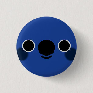 Badge Rond 2,50 Cm Le visage d'un leurre à couronne bleue