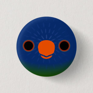 Badge Rond 2,50 Cm Le visage d'un lorikeet à façade bleue
