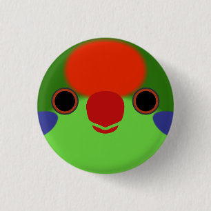 Badge Rond 2,50 Cm Le visage d'un lorikeet à la façade rouge