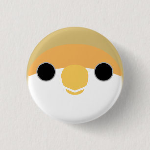 Badge Rond 2,50 Cm Le visage d'un lovebird à la pêche à la cannelle
